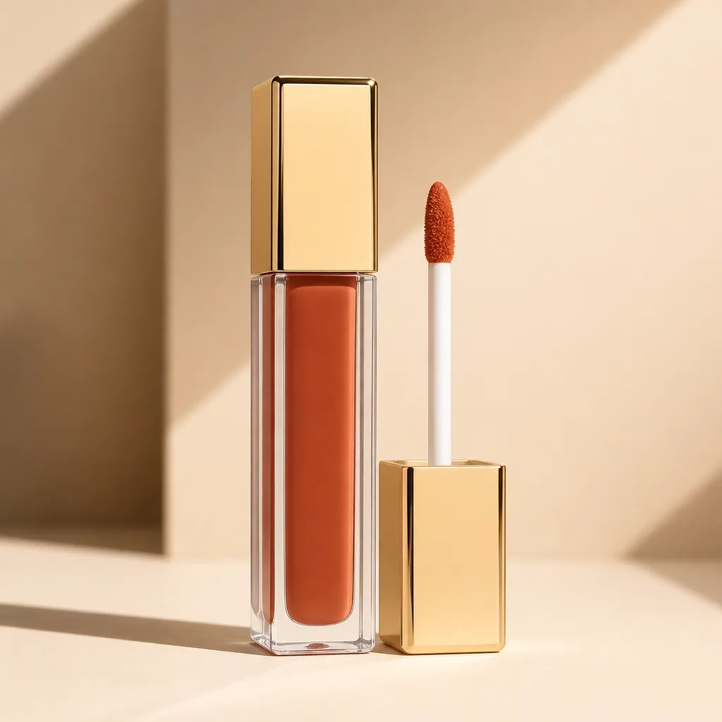 Harvest Bold warm pumpkin-orange copper lipstick tube